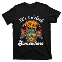 ItS 5 O’Clock Somewhere Parrot Summer Beach Sunset Drinking T-Shirt