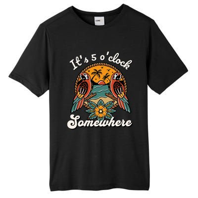 ItS 5 O’Clock Somewhere Parrot Summer Beach Sunset Drinking Tall Fusion ChromaSoft Performance T-Shirt