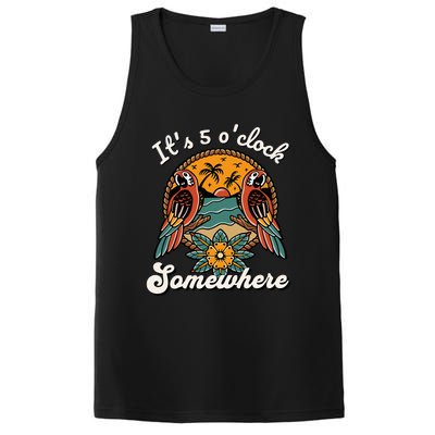 ItS 5 O’Clock Somewhere Parrot Summer Beach Sunset Drinking PosiCharge Competitor Tank