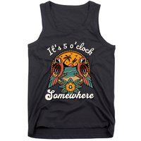 ItS 5 O’Clock Somewhere Parrot Summer Beach Sunset Drinking Tank Top