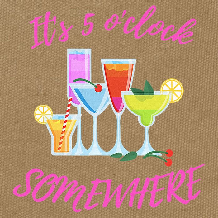 Its 5 O’clock Somewhere Hello Summer Beach Lover Summertime Cotton Canvas Backpack