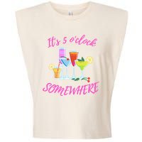 Its 5 O’clock Somewhere Hello Summer Beach Lover Summertime Garment-Dyed Women's Muscle Tee