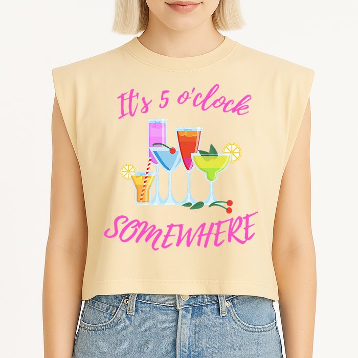 Its 5 O’clock Somewhere Hello Summer Beach Lover Summertime Garment-Dyed Women's Muscle Tee