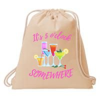 Its 5 O’clock Somewhere Hello Summer Beach Lover Summertime Drawstring Bag