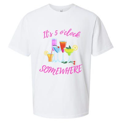 Its 5 O’clock Somewhere Hello Summer Beach Lover Summertime Sueded Cloud Jersey T-Shirt