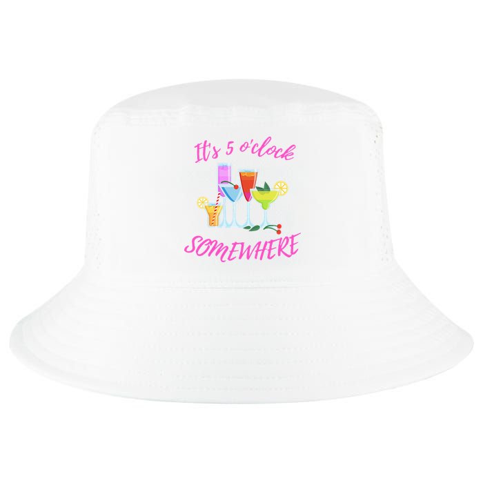 Its 5 O’clock Somewhere Hello Summer Beach Lover Summertime Cool Comfort Performance Bucket Hat