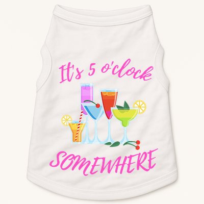 Its 5 O’clock Somewhere Hello Summer Beach Lover Summertime Doggie Tank