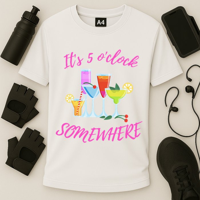 Its 5 O’clock Somewhere Hello Summer Beach Lover Summertime Performance Shirt