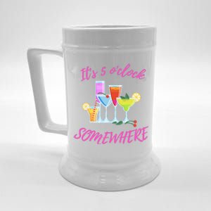 Its 5 O’clock Somewhere Hello Summer Beach Lover Summertime Beer Stein