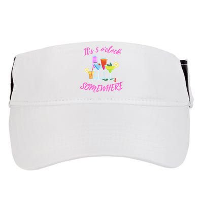 Its 5 O’clock Somewhere Hello Summer Beach Lover Summertime Adult Drive Performance Visor