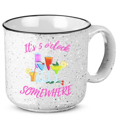 Its 5 O’clock Somewhere Hello Summer Beach Lover Summertime 15oz Campfire Ceramic Mug
