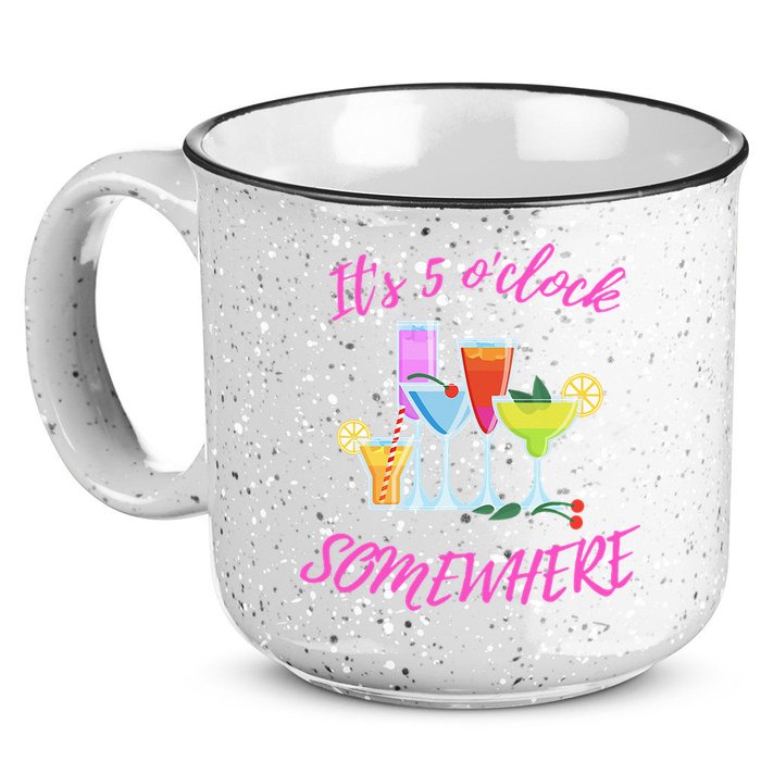 Its 5 O’clock Somewhere Hello Summer Beach Lover Summertime 15oz Campfire Ceramic Mug