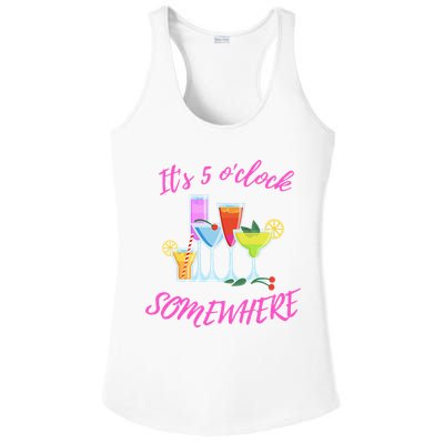 Its 5 O’clock Somewhere Hello Summer Beach Lover Summertime Ladies PosiCharge Competitor Racerback Tank