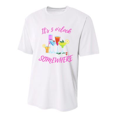 Its 5 O’clock Somewhere Hello Summer Beach Lover Summertime Youth Performance Sprint T-Shirt
