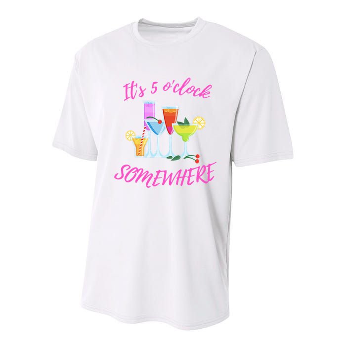 Its 5 O’clock Somewhere Hello Summer Beach Lover Summertime Youth Performance Sprint T-Shirt