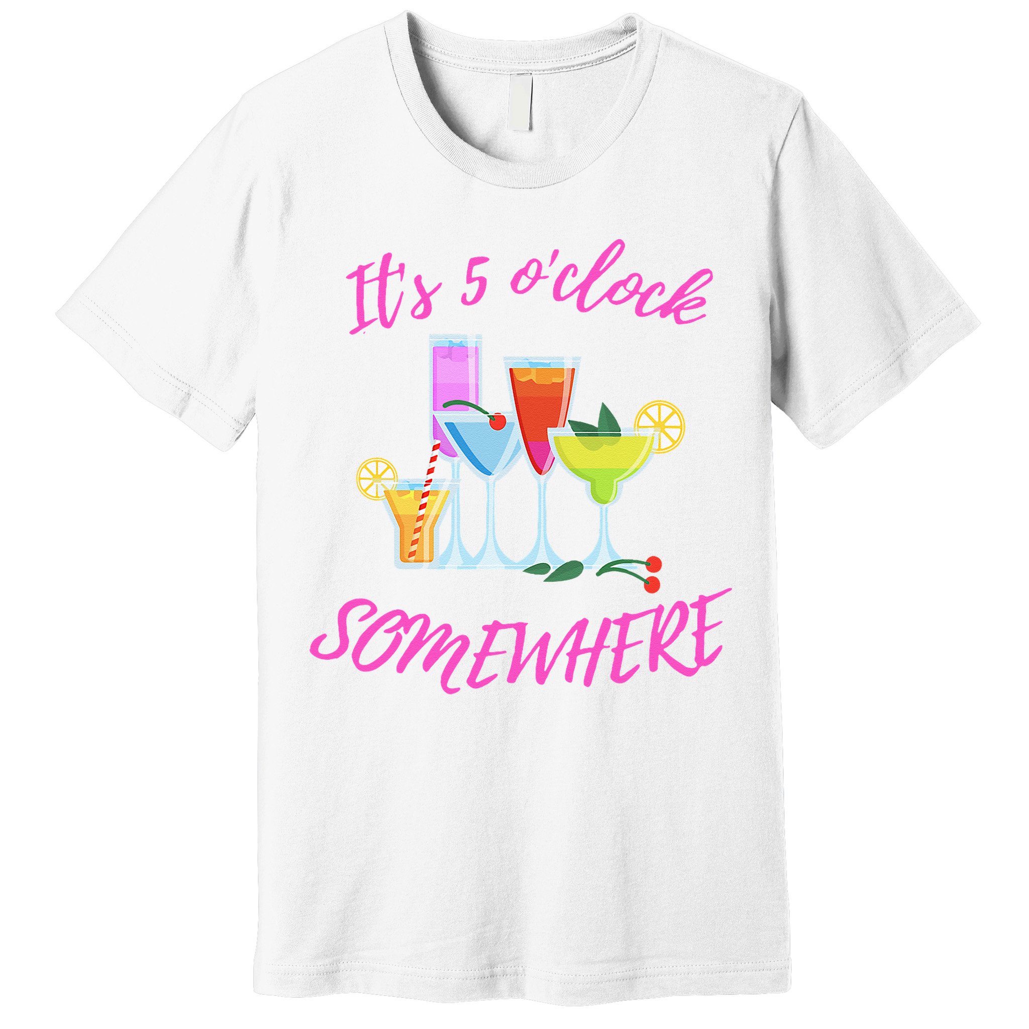 Its 5 O’clock Somewhere Hello Summer Beach Lover Summertime Premium T-Shirt