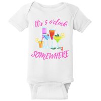 Its 5 O’clock Somewhere Hello Summer Beach Lover Summertime Baby Bodysuit