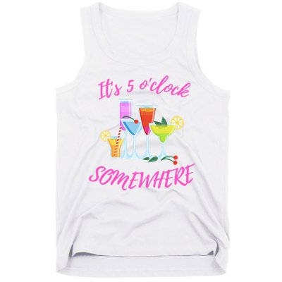 Its 5 O’clock Somewhere Hello Summer Beach Lover Summertime Tank Top
