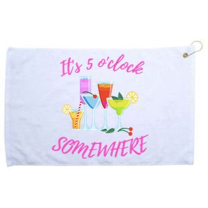 Its 5 O’clock Somewhere Hello Summer Beach Lover Summertime Grommeted Golf Towel