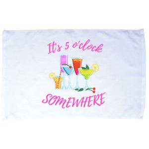 Its 5 O’clock Somewhere Hello Summer Beach Lover Summertime Microfiber Hand Towel