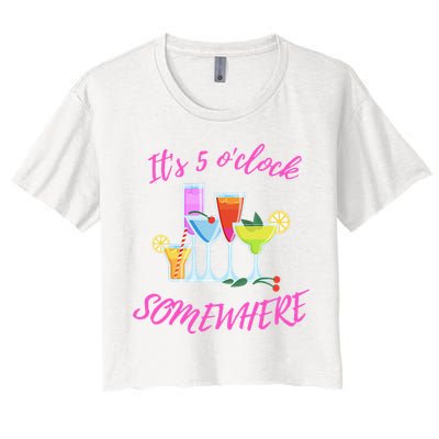 Its 5 O’clock Somewhere Hello Summer Beach Lover Summertime Crop Top