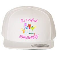 Its 5 O’clock Somewhere Hello Summer Beach Lover Summertime Wool Snapback Cap