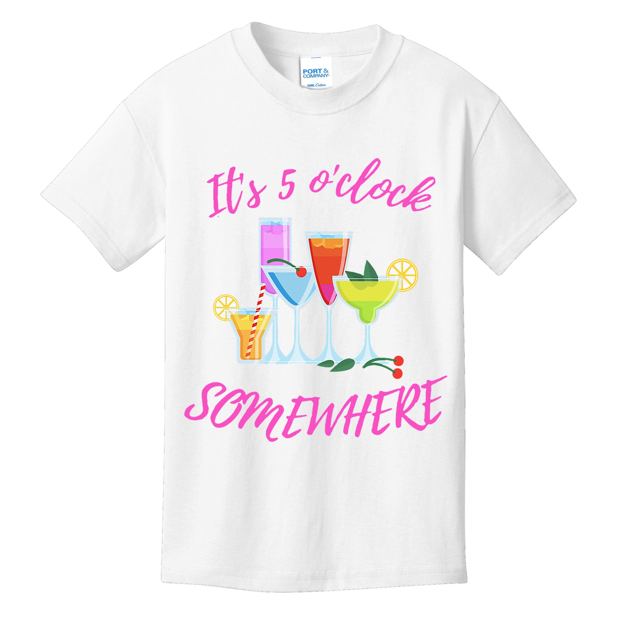 Its 5 O’clock Somewhere Hello Summer Beach Lover Summertime Kids T-Shirt