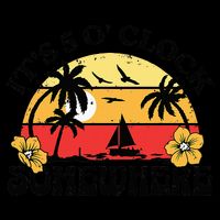 Its 5 O’clock Somewhere Summer Retro Sunset Drinking 16oz Travel Tumbler