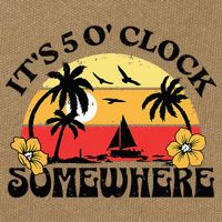 Its 5 O’clock Somewhere Summer Retro Sunset Drinking Cotton Canvas Backpack