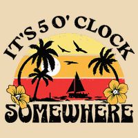 Its 5 O’clock Somewhere Summer Retro Sunset Drinking Bag