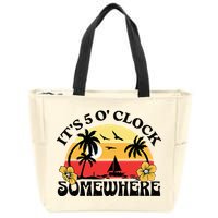Its 5 O’clock Somewhere Summer Retro Sunset Drinking Zip Tote Bag