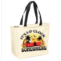 Its 5 O’clock Somewhere Summer Retro Sunset Drinking Zip Tote Bag