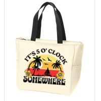 Its 5 O’clock Somewhere Summer Retro Sunset Drinking Zip Tote Bag