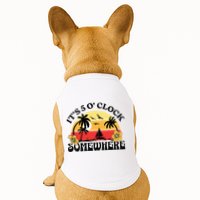 Its 5 O’clock Somewhere Summer Retro Sunset Drinking Doggie Tank