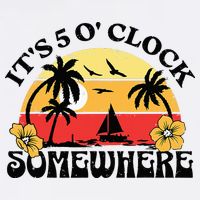 Its 5 O’clock Somewhere Summer Retro Sunset Drinking T-Shirt