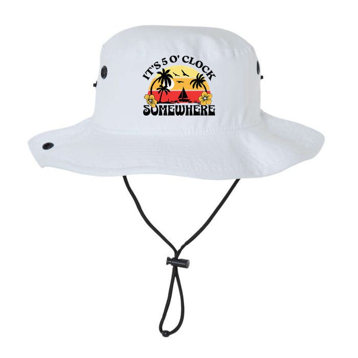 Its 5 O’clock Somewhere Summer Retro Sunset Drinking Bucket Hat