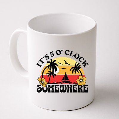 Its 5 O’clock Somewhere Summer Retro Sunset Drinking Mug