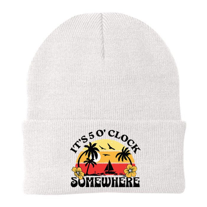 Its 5 O’clock Somewhere Summer Retro Sunset Drinking Beanie