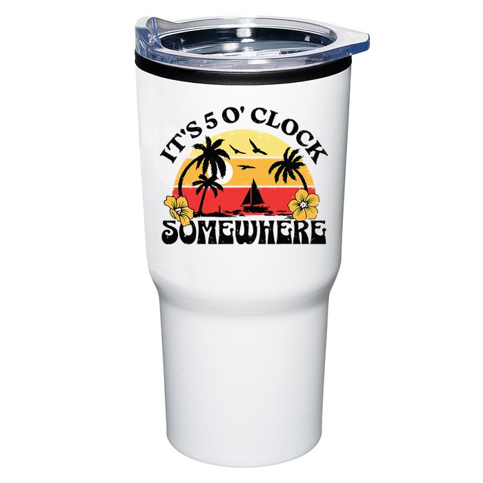 Its 5 O’clock Somewhere Summer Retro Sunset Drinking Tumbler