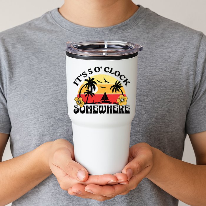 Its 5 O’clock Somewhere Summer Retro Sunset Drinking Tumbler