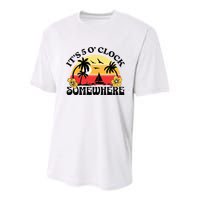 Its 5 O’clock Somewhere Summer Retro Sunset Drinking Youth Performance Sprint T-Shirt