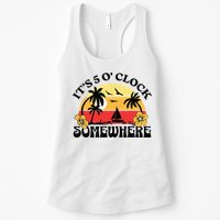 Its 5 O’clock Somewhere Summer Retro Sunset Drinking Womens Tank Top