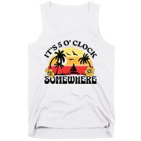 Its 5 O’clock Somewhere Summer Retro Sunset Drinking Tank Top