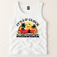 Its 5 O’clock Somewhere Summer Retro Sunset Drinking Tank Top