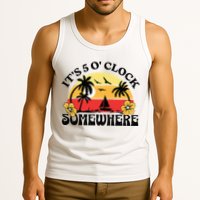 Its 5 O’clock Somewhere Summer Retro Sunset Drinking Tank Top