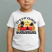 Its 5 O’clock Somewhere Summer Retro Sunset Drinking Toddler T-Shirt
