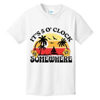 Its 5 O’clock Somewhere Summer Retro Sunset Drinking Kids T-Shirt