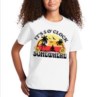 Its 5 O’clock Somewhere Summer Retro Sunset Drinking Kids T-Shirt