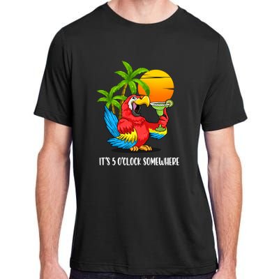 Its 5 Oclock Somewhere Parrot Beach Vacation Happy Adult ChromaSoft Performance T-Shirt