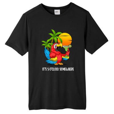 Its 5 Oclock Somewhere Parrot Beach Vacation Happy Tall Fusion ChromaSoft Performance T-Shirt